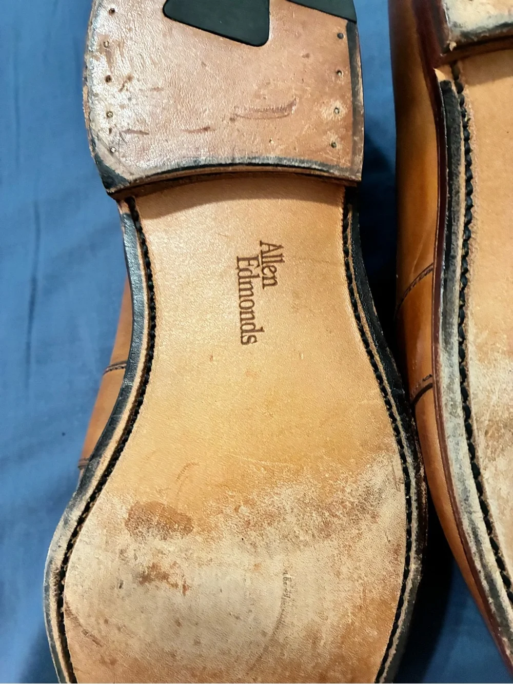 Allen Edmonds Cognac Leather Penny Loafers 10 1/2”